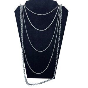 Emmons 5 Strand Silver Tone Cable Chain Necklace (5536)